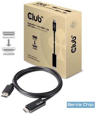 CLUB3D Displayport 1.4 - HDMI 2.0b 2m kábel