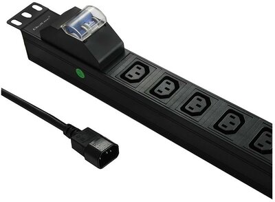 Surge protector CB Qoltec for RACK 19" | 1U | 10A | PDU | 8xIEC C13 | 2m