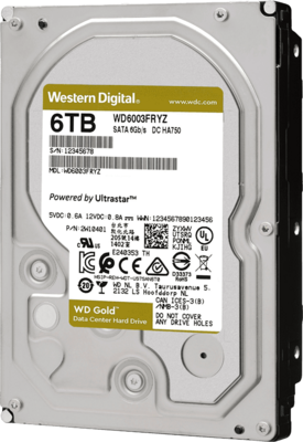 Western Digital 6TB 3.5" SATA3 7200rpm 256MB Gold DC HDD /WD6003FRYZ/
