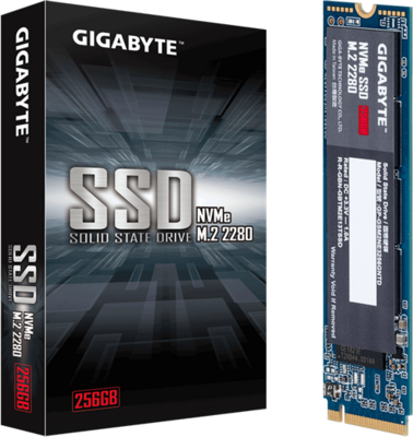 Gigabyte 256GB SSD M.2 2280 NVMe Gen3x4 (r: 1700MB/s w: 1100MB/s) - GP-GSM2NE3256GNTD