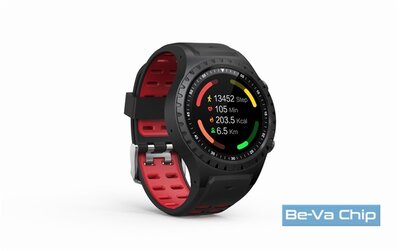 EVOLVEO SportWatch M1S GPS-es fekete/piros okos sportóra