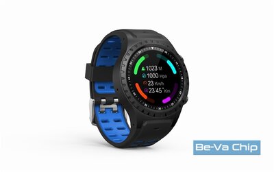 EVOLVEO SportWatch M1S GPS-es fekete/kék okos sportóra