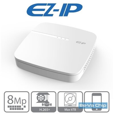 EZ-IP NVR1B08 8 csatorna/H265+/80Mbps rögzítés/1x Sata hálózati rögzítő(NVR)