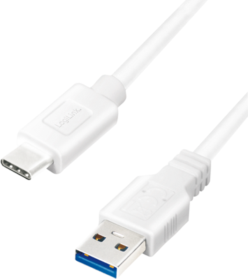 LOGILINK - USB 3.2 Gen1x1 cable, USB-A male to USB-C male, white, 3m