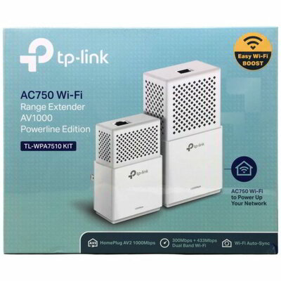 TP-LINK Powerline AV1000 1x1000Mbps + Wireless Dual-Band AC750, WPA7510 KIT
