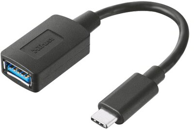 Trust Kábel - USB-C - USB3.0 (10cm; fekete; USB-C - USB-A csatlakozó)