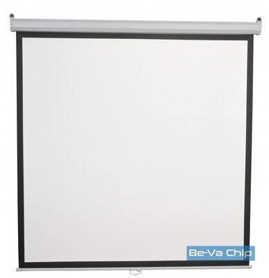 Sbox PSA-96 4:3 172x172 cm távirányítható matt fehér elektromos vetítővászon fekete kerettel