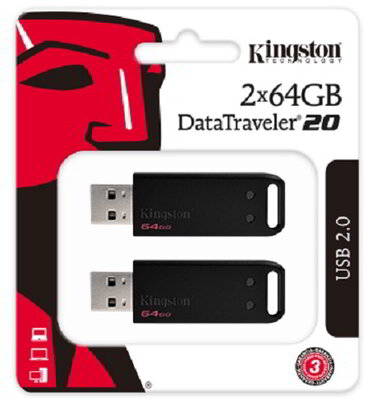 Kingston 64GB USB 2.0 Pen Drive DT20 2DB/csomag