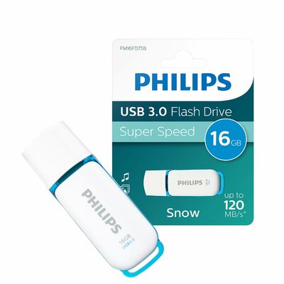 16GB Philips USB 3.0 Snow Edition fehér-kék