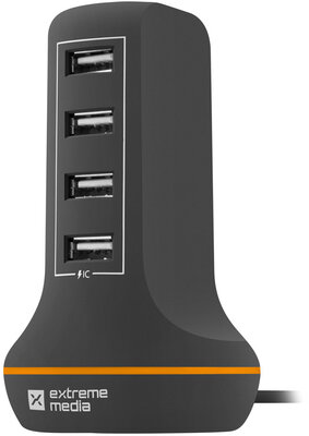 Extreme Media Univerzális USB töltő torony 230V4USB 5V/6A, 4 port