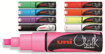 UNI Chalk Marker Pen PWE-8K Broad Chisel Tip - Black