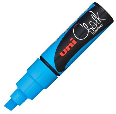 UNI Chalk Marker Pen PWE-8K Broad Chisel Tip - Light Blue