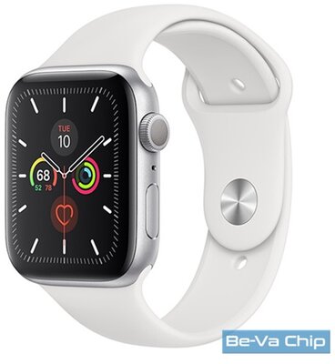 Apple Watch S5 40mm GPS-es ezüst alumíniumtok, fehér sportszíjas okosóra