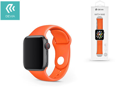 Apple Watch lyukacsos sport szíj - Devia Deluxe Series Sport Band - 42/44 mm - orange