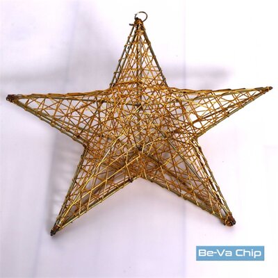 Csillag alakú 40cm/arany színű festett fém dekoráció