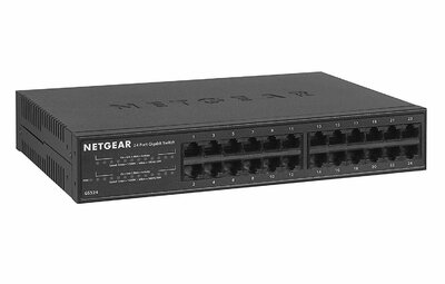 Netgear 24-Port, 16xPoE+ 190W Gigabit UnMaged Switch Desktop/Rack/Metal (GS324P)