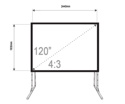 4World Fast-fold Projection Screen 244x183cm, 120" (4:3) Matt White