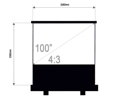 4World Floor Projection Screen 208x200cm, proj. 203x152cm, 60" (4:3) Matt White