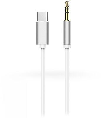 USB Type-C - 3,5 mm jack audio kábel 1 m-es vezetékkel - fehér