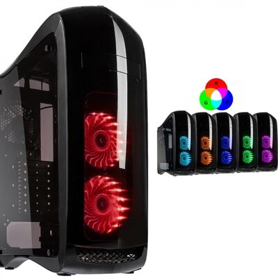 KOLINK Ház Punisher RGB Ablakos ATX, fekete