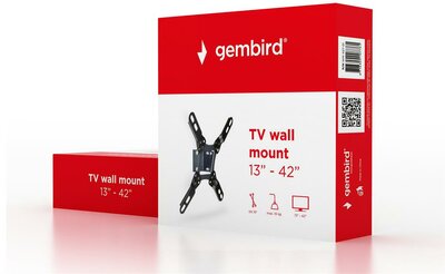 Gembird TV wall mount (tilt), 12"-42", up to 10kg