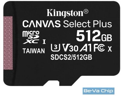 Kingston 512GB Canvas Select Plus MicroSDXC 100R A1 CL10 /SDCS2/512GBSP/