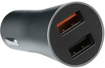 PLATINET Autós gyorstöltő 2x USB3.0 18W, metálszürke, fém