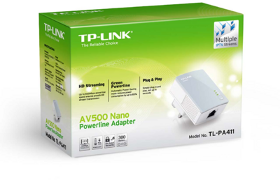 TP-Link TL-PA411 v2 AV500 Nano Powerline Adapter (500Mbps) 1db
