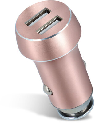 Forever car charger 2xUSB 3.1 A rose gold