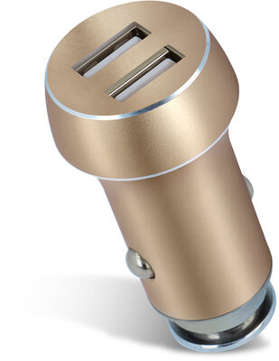 Forever car charger 2xUSB 3.1 A gold