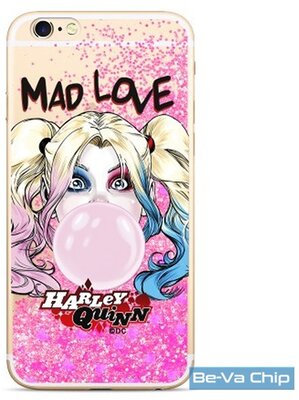 Harley Quinn 001 iPhone XR csillámos folyadékos rózsaszín hátlap