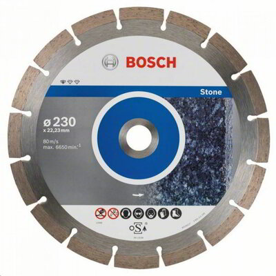 Bosch 2608602601 Gyémánt darabolótárcsa, Standard for Stone kivitel 230 x 22,23 x 2,3 x 10 mm