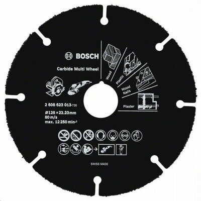 Bosch 2608623013 Keményfém darabolótárcsa, Multi Wheel 125 mm; 1 mm; 22,23 mm