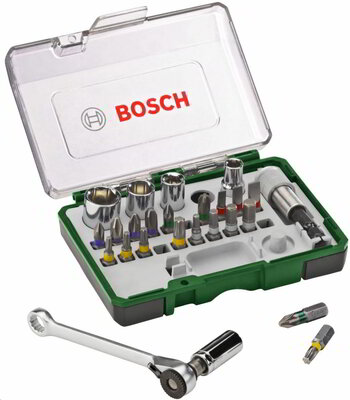 Bosch 2607017160 27 részes csavarozófej és dugókulcs készlet.