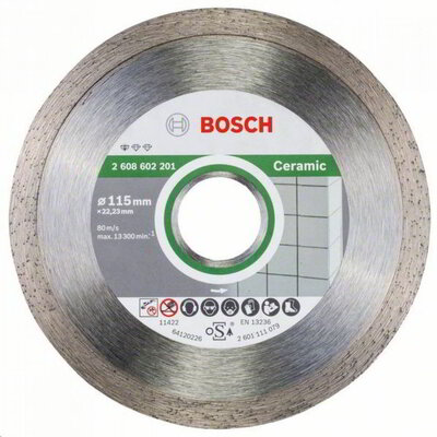 Bosch 2608602201 Gyémánt darabolótárcsa, Standard for Ceramic kivitel 115 x 22,23 x 1,6 x 7 mm