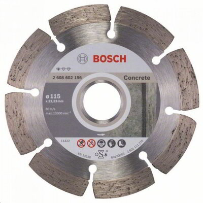 Bosch 2608602196 Gyémánt darabolótárcsa, Standard for Concrete kivitel 115 x 22,23 x 1,6 x 10 mm