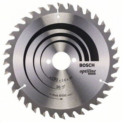 Bosch 2608640616 Körfűrészlap, Optiline Wood 190 x 30 x 2,6 mm, 36