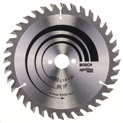Bosch 2608640597 Körfűrészlap, Optiline Wood 160 x 20/16 x 2,6 mm, 36