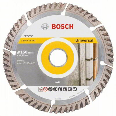 Bosch 2608615061 Gyémánt darabolótárcsa, Standard for Universal kivitel, 150×22,23 150×22.23×2.4x10mm