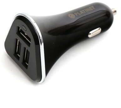 PLATINET autós töltő, 3xUSB, 1m microUSB kábellel, 5,2A