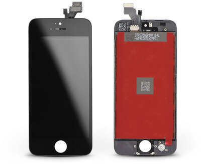 LCD kijelző érintőpanellel - Apple iPhone 5 - AAA kiváló minőségű, utángyártott - fekete