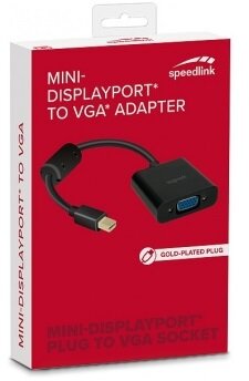 Speedlink SL-170011-BK fekete mini DisplayPort - VGA átalakító adapter