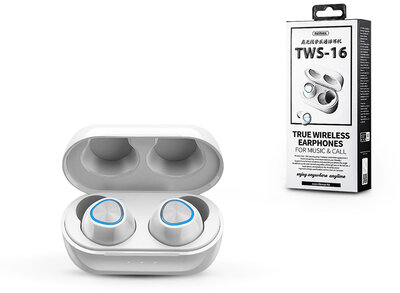 Remax Bluetooth sztereó TWS headset v5.0 + töltőtok - Remax TWS-16 Wireless Headset - white
