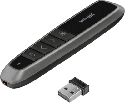 Trust Presenter - Bato Ultra-Slim (USB vevő; Lézer-Pointer; léptető funkció; fekete)