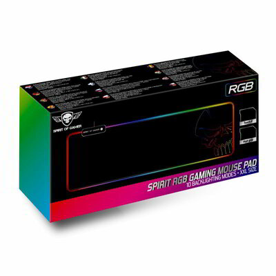 Spirit of Gamer Egérpad - RGB Large (RGB háttérvilágítás, 857 x 330 x 5mm; fekete)