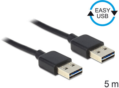 Delock EASY-USB 2.0-A apa > apa kábel, 5 m