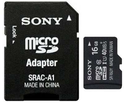 SONY MicroSDHC 16GB CLASS 10 + adapter