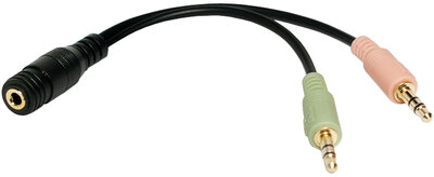 Logilink Audio adapter 3.5 stereo 4p. female to 2 x 3.5 stereo male