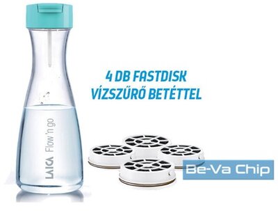 Laica B01AA01 Flow and Go 1L 1+3 vízszűrőbetétes vízszűrő palack promóciós szett