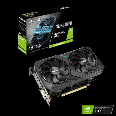 Asus GeForce GTX 1660 SUPER 6GB GDDR6 MINI DVI, HDMI, DP - DUAL-GTX1660S-O6G-MINI